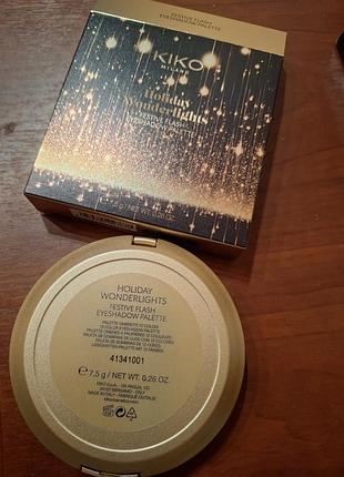 Палетка из 12 теней holiday wonderlights festive flash eyeshadow palette kiko milano 6