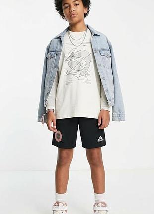 Черные спортивные шорты adidas aeroready для мальчика или девочки, рост 152 см / 11-12 лет