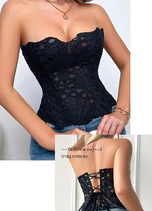 40-42р. ажурний корсет шиття shein