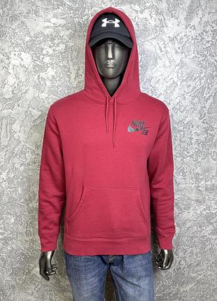 Nike sb кофта балахон s-m размер спортивная толстовка бордовая