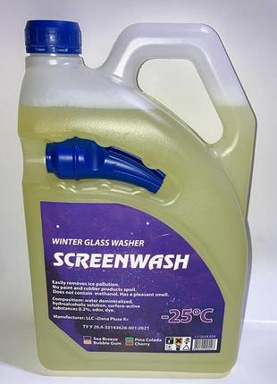 Омивач скла зимовий -25 жувальна гумка bubble gum 4.2л з лійкою screenwash