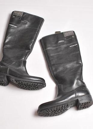 Женские высокие кожаные сапоги g-star raw tall boots leather - 36 - 23 см