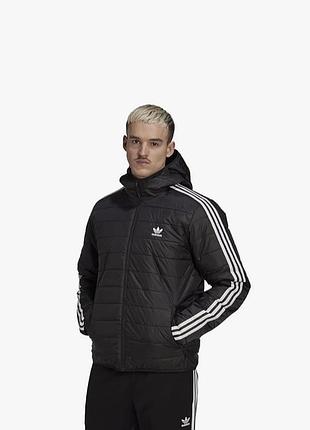 Чорна чоловіча куртка adidas originals з капюшоном (розмір м)