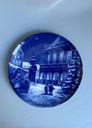 Вінтажна колекційна тарілка berlin design “weihnachten in bremen 1974” 💙