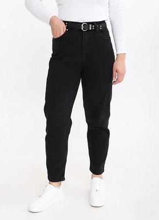 Джинсы мом от asos базовые, женские, черные