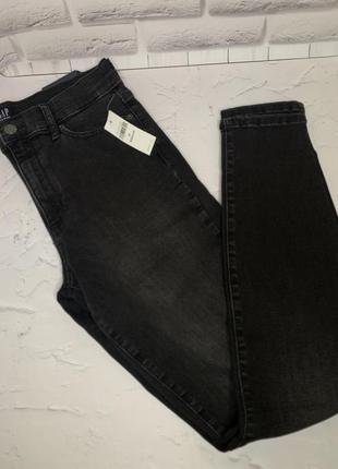 Черные джинсы gap high rise legging jeans