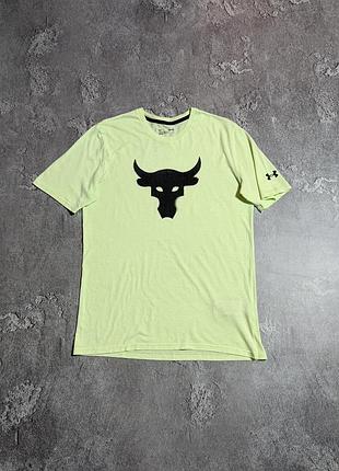 Спортивна футболка under armour project rock m/l розмір оригінал салатова