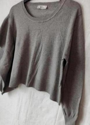 Кофта вязаная укороченная с оборкой zara роз, 48