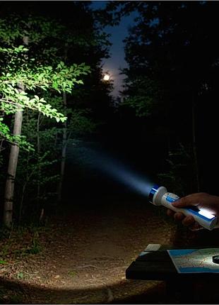 Аккумуляторный usb-фонарь jy-307 led 500mah 3w синий пластик для быта и туризма