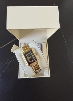 Годинник жіночий anne klein з прямокутним циферблатом, золотистий оригінал