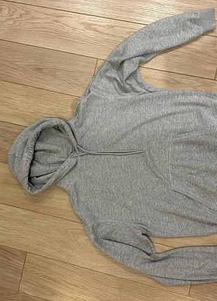 Базовое оригинальное мужское худи h&amp;m relaxed fit hoodie в сером меланжевом цвете (light gray melange).