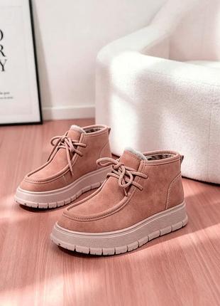 Женские зимние ботинки в стиле "wallabee"