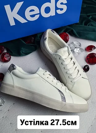 Keds оригінал світлі класичні шкіряні жіночі кеди великого розміру