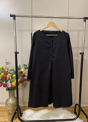 Довга жіноча сукня cos чорна котонова