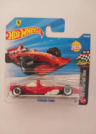 Колекційна моделька для хлопчика hot wheels ferrari f2004 червона