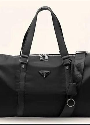 Спортивна сумка унісекс prada чорна нейлонова