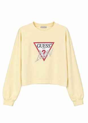Жовтий світшот guess з логотипом