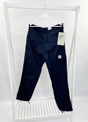 Нові штани carhartt wip regular cargo pant dark navy rinsed