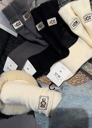 Шкарпетки ugg угг із кашеміру, теплі, білі та чорні, зимові чорний