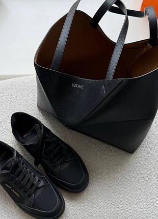 Сумка loewe tote size 32*30*12см шопер чорний з косметичкою