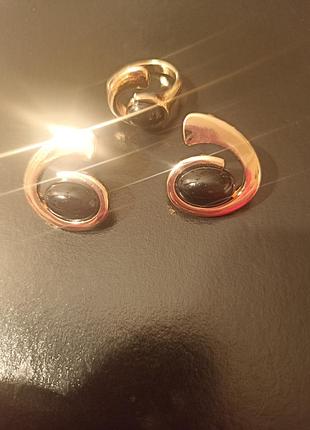 Комплект сережки каблучка 3