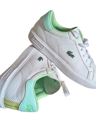 Кожаные кроссовки lacoste powercourt оригинал размер 35.5 (стелька 23 см) кеды лакост