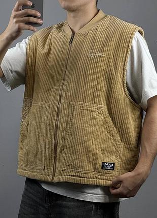 Karl kani chest signature corduroy vest жилет жилетка карл кані вельвет велюр верхній одяг кофта куртка пиджак жакет верхняя одежда демисезон