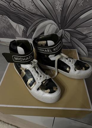 Кросівки жіночі michael kors високі  з камуфляжним принтом