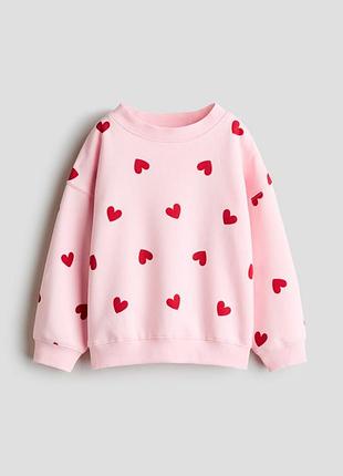 Світшот h&m для дівчинки, рожевий світшот, тепла кофта, джемпер