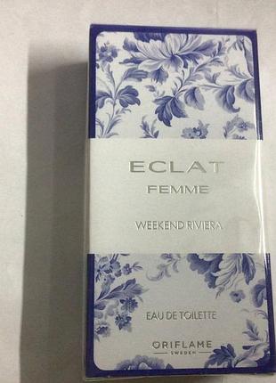 Женская туалетная вода eclat weekend rivera oriflame (50 мл)