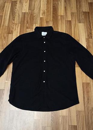 Чорна сорочка з м’якого мікро вельвету бренду nines collection (розмір xl)