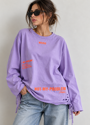 Mel rose oversize корея (пог 58) лонгслів so dodo, бузковий