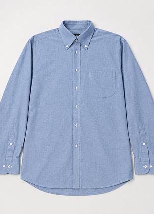 Чоловіча блакитна сорочка boss hugo boss (розмір 42 / 16½ / l-xl) 100% бавовна