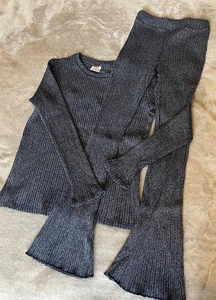 Повсякденний костюм для дівчинки zara сірий, розмір 11-12 років, 152 см
