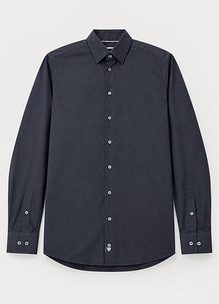 Чоловіча чорна сорочка strellson slim fit (розмір 37 / xs-s) 100% бавовна