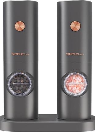 Электрические мельницы для специй simpletaste 2 шт. с регулируемым керамическим жерновом