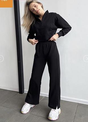 Жіночий спортивний костюм modern boutique чорний розмір m, глибокий темно-синій колір
