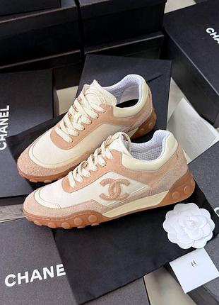 Кроссовки chanel 26 size 37,38,39,40,41 замшеві беж