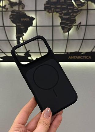 Чохол silicone case magsafe з мікрофіброю для iphone 17 pro max,чохол-накладка для айфон 17 про макс (чорний)