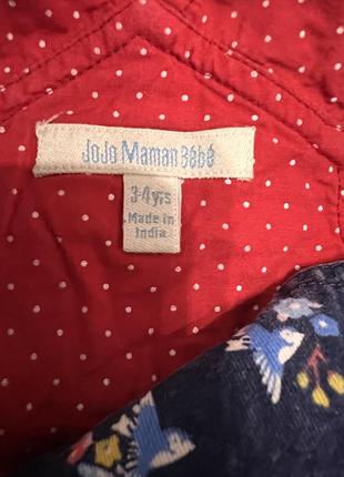 Сарафан для дівчинки jojo maman bébé джинсовий з квітковим принтом 3-4 роки 3