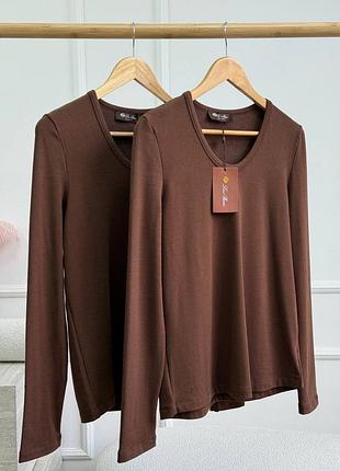 Лонгслив loro piana трохи утепленный коричневий