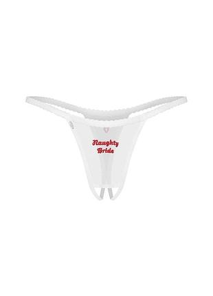 Трусики obsessive weddya bride crotchless thong свадебные свадьбы невеста высокая посадка сеточка сердце надпись сердечко с доступом
