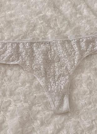 Белые трусики ажурные стринги бесшовные бикини кружевные танга tezenis s m 8 10 36 38 44 46