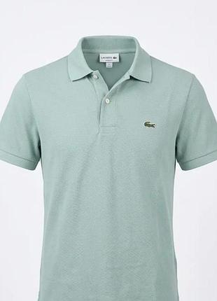 Поло чоловіче lacoste світло-зелене, з коротким рукавом, 100% бавовна