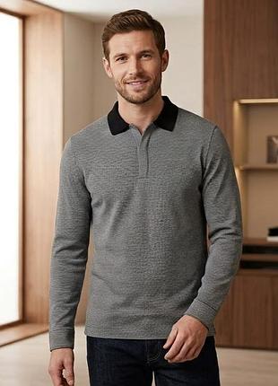 Чоловічий лонгслів-поло marks & spencer autograph р. xl