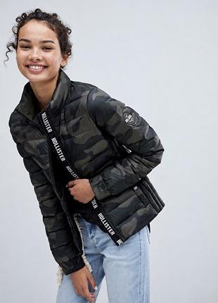 Женская камуфляжная куртка легкий пуховик hollister