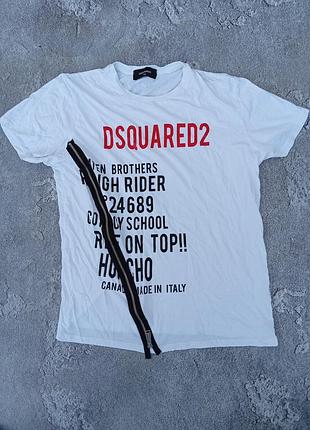 Футболка чоловіча dsquared2 zip logo білий xl