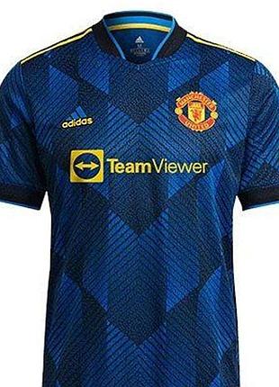 Футболка manchester united fc adidas синя джерсі