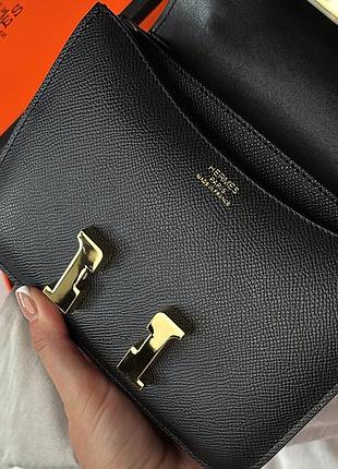 Сумка constance bag in black epsom leather with gold 6