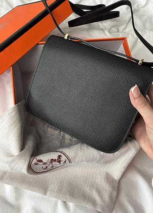 Сумка constance bag in black epsom leather with gold 3